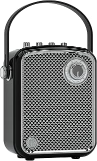 TOMPROAD 80W Retro Bluetooth Speaker, AUX/USB/TF, 6.35mm Mic & Guitar Input | 12000mAh battery, Bluetooth 5.3, OTG live streaming, Dual EQ modes, 5V/3A fast charge