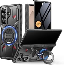 TONGATE for Z Fold 8 Ultra Case, Spin Magnetic Stand, Privacy Screen, Black | Compatible with MagSafe, Anti-Spy, 360° Rotatable Ring Holder, Full Hinge Protection Case for Samsung Galaxy Z Fold 8 Ultra