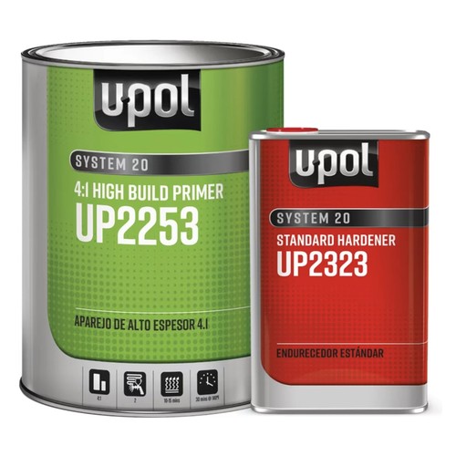 U-POL 1 Gallon Gray High Build 2K 4:1 Urethane Primer Kit 2253 & 2323