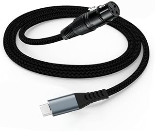 USB-C to XLR Female Cable,3-Pin Balanced Audio Cable with Threaded Metal Connector–Compatible with Tablets,Laptops,Smartphones–3.3ft/1M (3.3ft/1M USB-C to XLR Female)