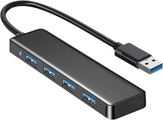 USB Hub 4 Port, USB Splitter 1 in 4 Out, USB Extender Hub for Laptop PC