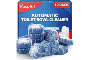 Vacplus Toilet Bowl Cleaner Tablet, Commercial Bathroom Cleaners, 12 Pack | Auto Cleaning, Long-Lasting, Toilet Tank, Prevent Stains, Deodorizing, Easy Use