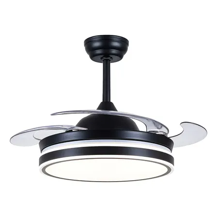Ventilador de Techo Ambi O 43" Retráctil Negro con Luz LED Control Remoto