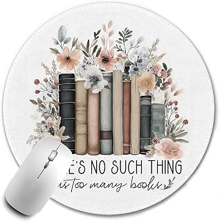Vintage Floral Bookish Mouse Pad, Book Lover Gifts Mousepad Mouse Mat with Non-Slip Rubber Base for Home Office Desk Accessories, Gifts for Reader Book Lovers Women,9.5x7.9 Inch