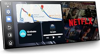 Volam 11'' Wireless Carplay Screen for Car Built-in Net-Flix YouTube Apps, Portable Touchscreen Car Stereo with Android Auto, Backup Camera, OTA Updates, Bluetooth, Voice Control, GPS Navigation,FM