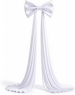 White Bow for Backdrop Wall Decor Hanging 23 * 15 Inch Satin Ribbon Tie Coquette Room Decor for Birthday Wedding Bridal Baby Shower Party Decorations