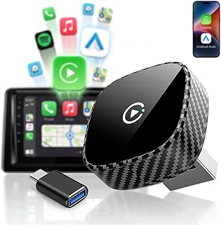 Wireless CarPlay Adapter for Apple iPhone & Android Auto, 2026 Upgraded 2-in-1 Plug and Play Converts Wired to Wireless Car Play Adapter, Fast Auto-Connect, Mini Size with iPhone iOS 10+