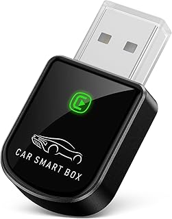 Wireless Carplay Adapter for iPhone Latest Upgrade, Tiny Bluetooth Receiver Convert Wired to Wireless for Apple Car Play Plug & Play, Zero-Lag Media GPS Works with 2016+ Cars (Onyx Black)