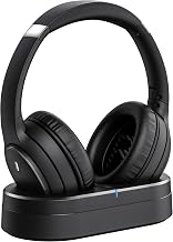 Wireless Headphones for TV Watching, TV Headphones Wireless for Seniors, Bluetooth 5.4 Headphones for TV with Versatile Transmitter Charging Base, Instant Audio Sync, Black
