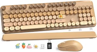 Wireless
Keyboard
and
Mouse
Combo
with
Magnetic
Wrist
Rest,
Latte
Ombre