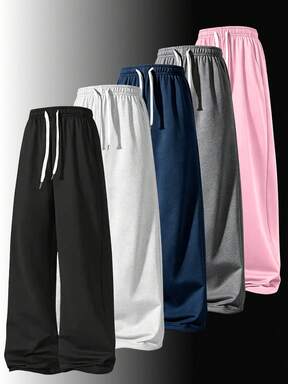 Women's Outdoor Sports Loose Fit Drawstring Design Long Pants Casual Style Wide Leg Pants Suitable For Daily Wear Summer Autumn Gift For Girlfriend Back To School Season 22% OFF