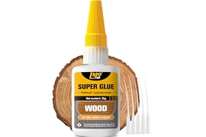 Wood Super Glue Liquid, Clear Instant CA Glue for Wood Furniture Heavy Duty | Woodworking Crafts Repair, All Purpose Cyanoacrylate Adhesive for Ceramic Plastic Glass Leather Model Metal Pottery Porcelain