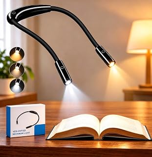 YEELIGHT Neck Light for Reading at Night, 3-Color & 4-Brightness Book Light, Rechargeable 1000mAh USB-C Reading Light, Ultra-Light Weight 110g Hands Free for Bed, Knitting, Repairing