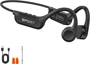 Yorlu Bone Conduction Headphones, Open-Ear Bluetooth Sport Headphones | Lightweight, 10Hrs Playtime, IP56 Waterproof, Bone Conduction Earphones for Workout, Hiking