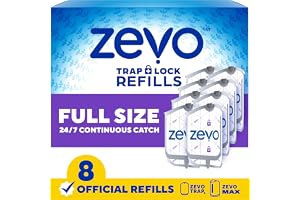 Zevo Flying Insect Trap Refill Cartridges for Fruit Flies & Gnats, 6 Count | Fits Zevo MAX & Zevo Flying Insect Trap, Catches House Flies, Gnats & Fruit Flies 24/7, No Added Fragrance or Dyes